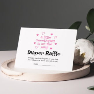 Cartão De Informações Placa de Chá de fraldas da fralda Raffle Pink Girl