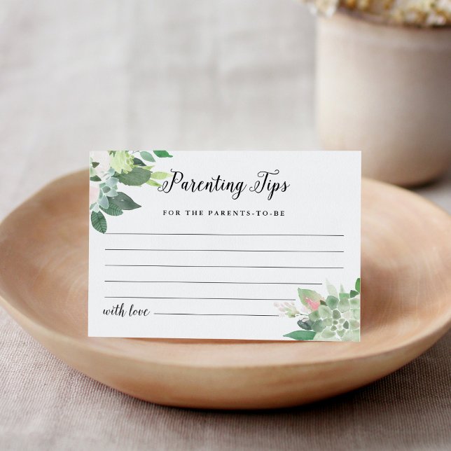 Cartão De Informações Placa de conselho do Chá de fraldas Dicas de Paren (Criador carregado)