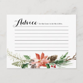 Cartão De Informações Placa de conselho moderno Floral Winter Chá