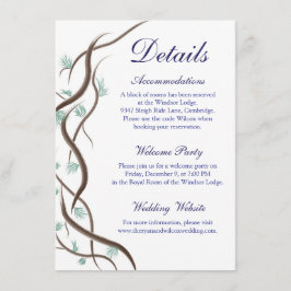 Cartão De Informações Placa de Detalhes das Ramais Românticas da Árvore 