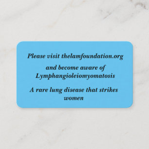 Cartão De Informações Placa de emergência para linhangioleiomatose