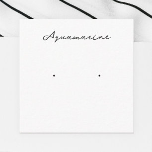 Cartão De Informações Placa de Exibição de Joias de Ouvido do Aquamarine