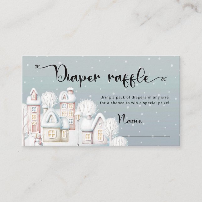 Cartão De Informações Placa de fralda de chá de fraldas Snowman (Frente)