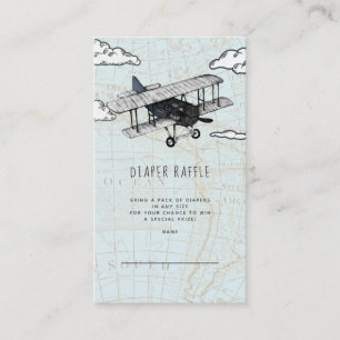 Cartão De Informações Placa de Fralda do Avião Vintage Raffle