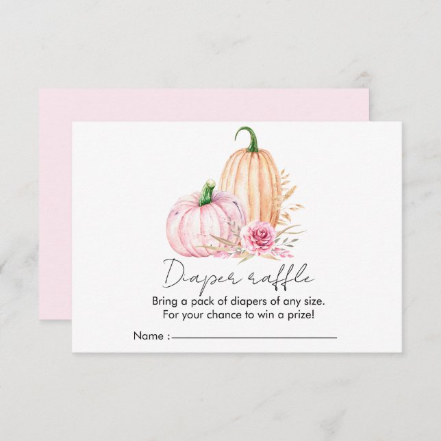 Cartão De Informações Placa de Gabinete Babyshower Boho Pumpkin Boho (Frente/Verso)