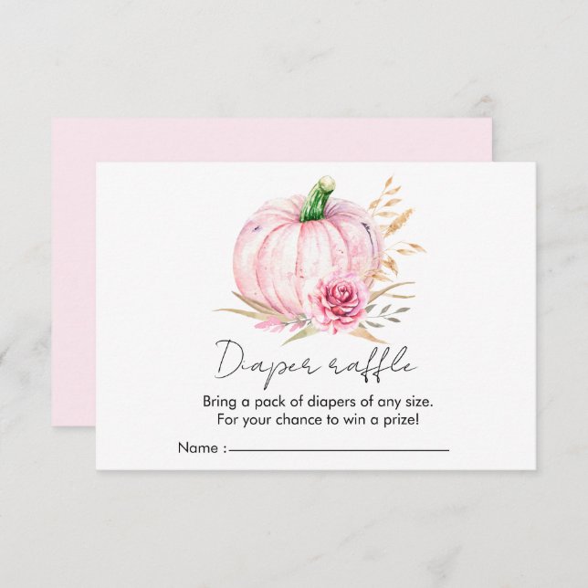 Cartão De Informações Placa de Gabinete Babyshower Boho Pumpkin Boho (Frente/Verso)