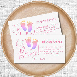 Cartão De Informações Placa de gabinete cor-de-rosa do Chá de fraldas Ra