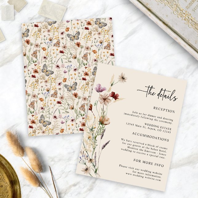 Cartão De Informações Placa de gabinete de casamento boho floral (Boho Floral Wedding Enclosure Card
)