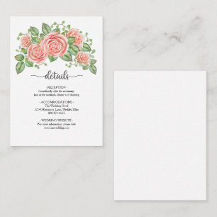 Cartão De Informações Placa de gabinete de casamento flexível rosa-claro