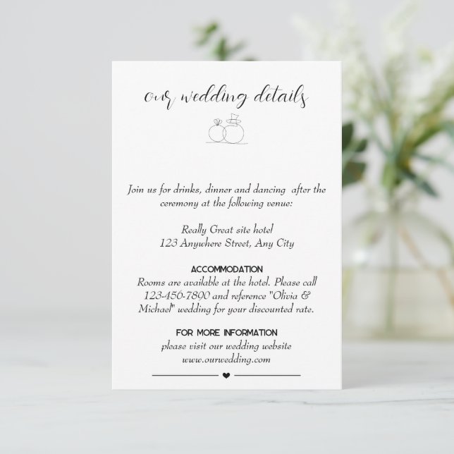 Cartão De Informações Placa de gabinete de Design elegante mínima (Em pé/Frente)