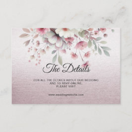 Cartão De Informações Placa de Gabinete de Detalhe Floral Branca Moderna