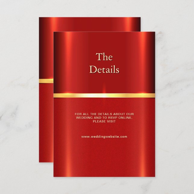 Cartão De Informações Placa de gabinete de detalhe vermelho simples (Frente/Verso)