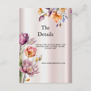 Cartão De Informações Placa de gabinete de detalhes Colorida Spring Flow