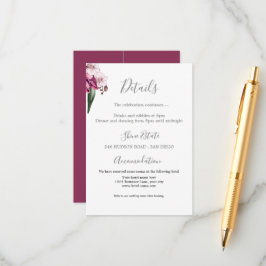 Cartão De Informações Placa de Gabinete de Detalhes do Disco Floral Burg