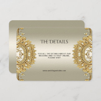 Cartão De Informações Placa de gabinete de detalhes do Ornamentado Doura