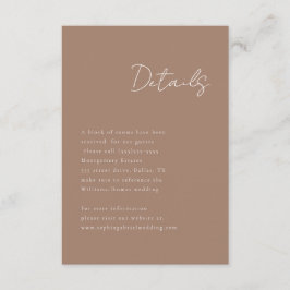 Cartão De Informações Placa de Gabinete de Detalhes do Script Mínimo