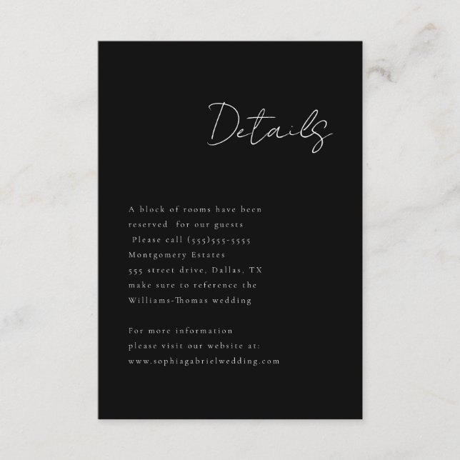 Cartão De Informações Placa de Gabinete de Detalhes do Script Mínimo (Frente)