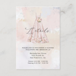 Cartão De Informações Placa de gabinete de detalhes do Sweet Floral 16, 