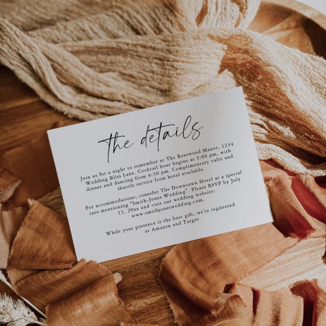 Cartão De Informações Placa de gabinete de detalhes | Material de Casame (Criador carregado)