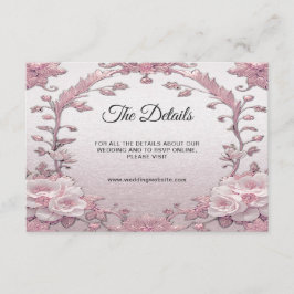 Cartão De Informações Placa de gabinete de detalhes plana, cor-de-rosa,