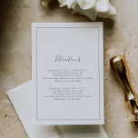 Cartão De Informações Placa de gabinete de direção de prata minimalista<br><div class="desc">Esta carta de prata minimalista é perfeita para um casamento simples. A design romântica moderna apresenta cinzas clássicas de prata e tipografia branca, pareadas com uma caligrafia rustica, mas elegante, com estilo antigo, com letra de mão. Personalizável em qualquer cor. Mantenha o design simples e elegante, como está, ou personalize-o...</div>