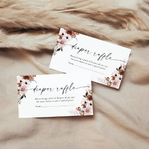 Cartão De Informações Placa de Gabinete de Fralda Floral de Seda