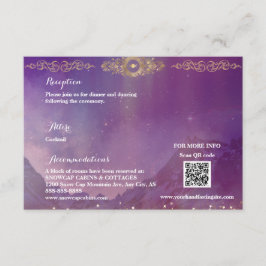 Cartão De Informações Placa de gabinete de lua Dourada Violet Sky
