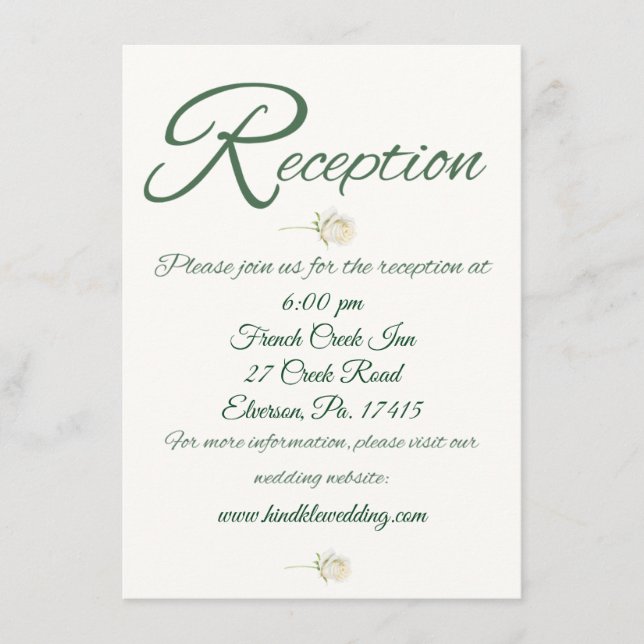 Cartão De Informações Placa de gabinete de Recepção de casamento simples (Frente)