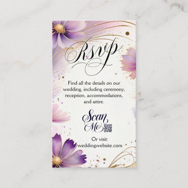 Cartão De Informações Placa de gabinete - Digitalize-me RSVP Código QR (Frente)