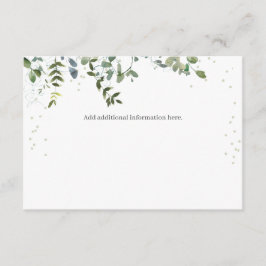 Cartão De Informações Placa de gabinete do Chá de fraldas Eucalyptus