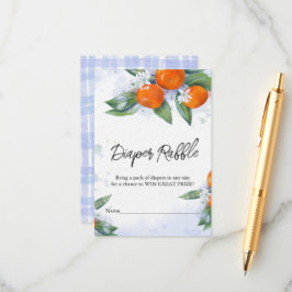 Cartão De Informações Placa de gabinete do Chá de fraldas "Fralda Raffle