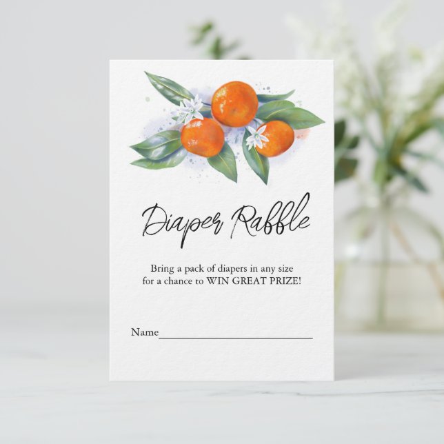 Cartão De Informações Placa de gabinete do Chá de fraldas "Fralda Raffle (Em pé/Frente)
