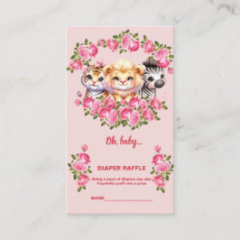 Cartão De Informações Placa de gabinete do Chá de fraldas Raffle fralda