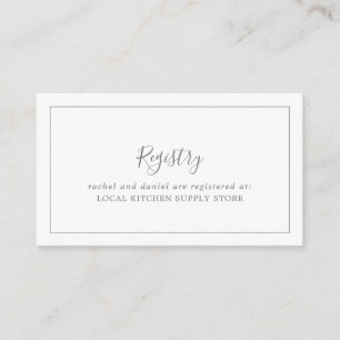 Cartão De Informações Placa de gabinete do registro de presente minimali