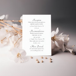 Cartão De Informações Placa de gabinete Elegante de script mínimo