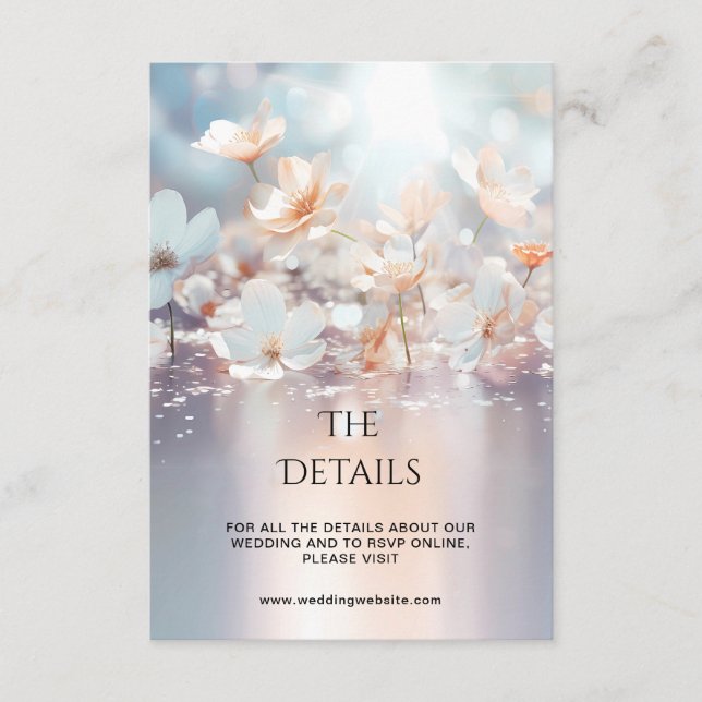 Cartão De Informações Placa de Gabinete Floral Detalhado de Pêssego Bran (Frente)