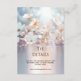 Cartão De Informações Placa de Gabinete Floral Detalhado de Pêssego Bran