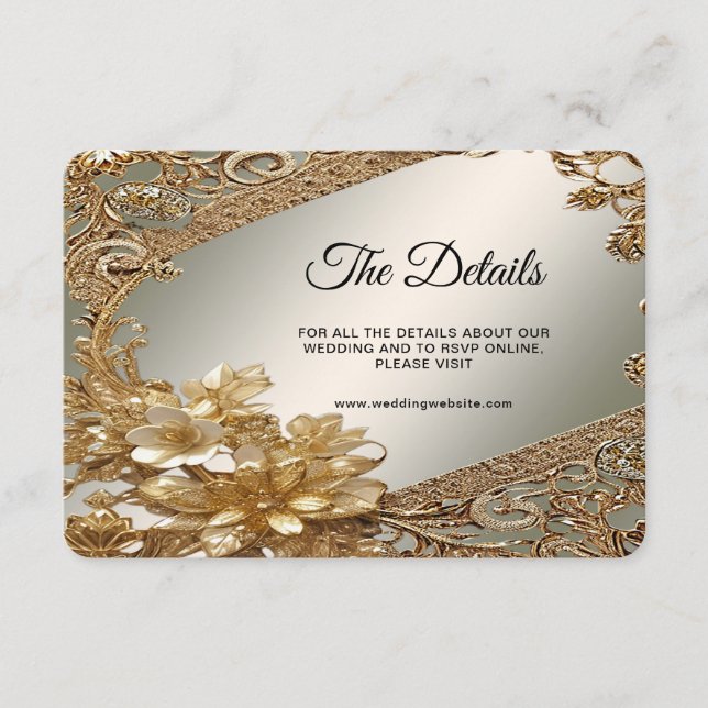 Cartão De Informações Placa de gabinete Floral Detalhado do Ornamentado  (Frente)