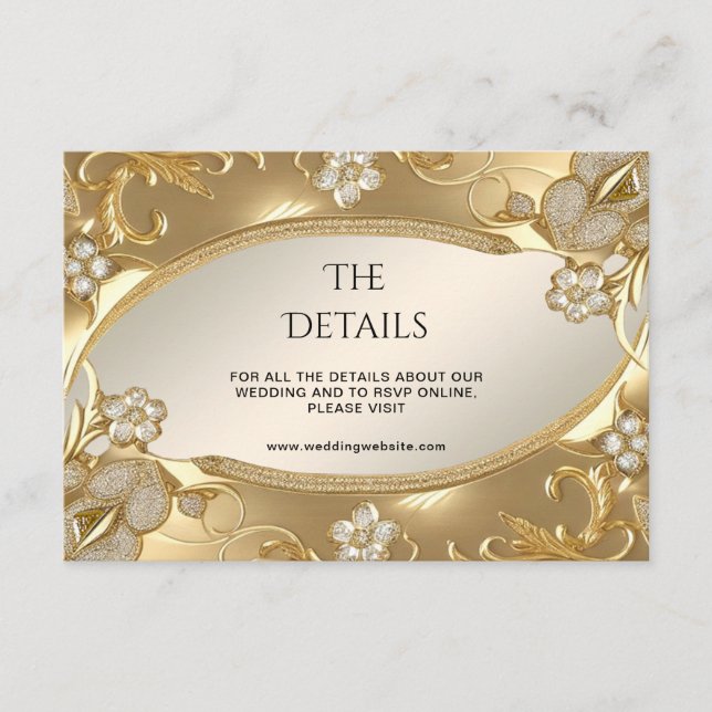 Cartão De Informações Placa de gabinete Floral Detalhado do Ornamentado  (Frente)