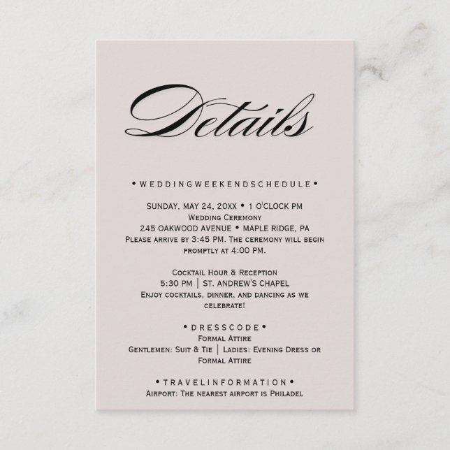 Cartão De Informações Placa de gabinete Mauel Blush Floral Branco (Frente)