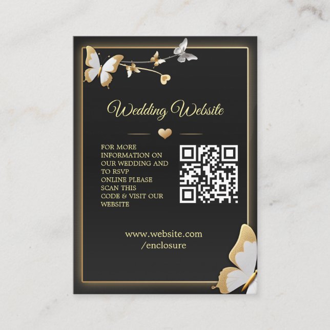 Cartão De Informações Placa de gabinete para borboletas de ouro preto (Frente)