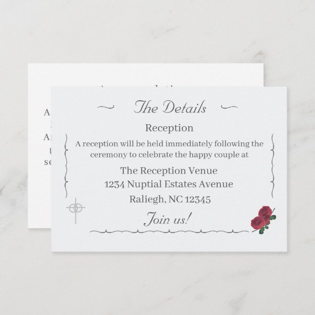 Cartão De Informações Placa de gabinete para Rosas finos (Frente/Verso)