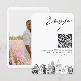 Cartão De Informações Placa de gabinete pequeno com código QR RSVP de Ca