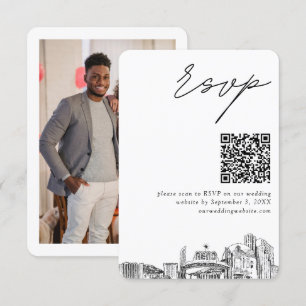 Cartão De Informações Placa de Gabinete Pequeno de Código QR RSVP de Cas