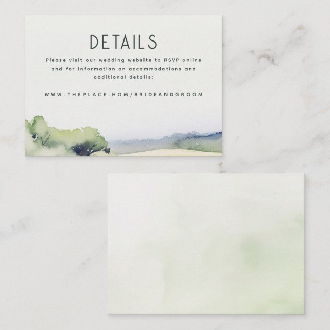 Cartão De Informações Placa de Gabinete Pequeno Pormenores de Casamento (Frente/Verso)