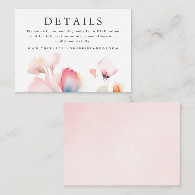 Cartão De Informações Placa de Gabinete Pequeno Pormenores de Casamento (Frente/Verso)