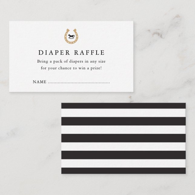 Cartão De Informações Placa de gabinete Raffle de Fralda Derby (Frente/Verso)