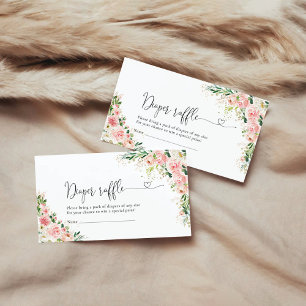 Cartão De Informações Placa de gabinete Raffle Dourada de Fralda rosa-ro