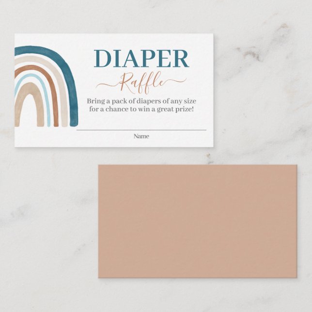 Cartão De Informações Placa de gabinete Raffle Fralda-arco-íris azul (Frente/Verso)