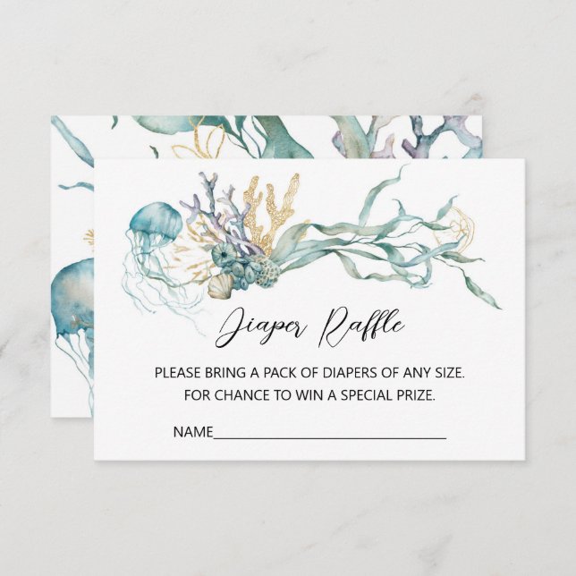 Cartão De Informações Placa de gabinete Raffle Fralda de água-vivas (Frente/Verso)